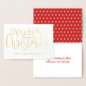 Carte Dorée Typographie tendance Joyeux Noël (Affichage)