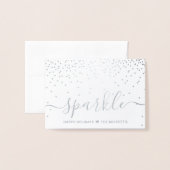 Carte Dorée Typographie tendance "Sparkle" Noël (Devant avec enveloppe)