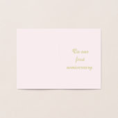 Carte Dorée Un Baiser En Or Avec Amour Premier Anniversaire (Intérieur)