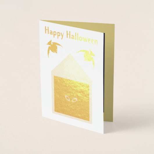 Carte Dorée Un manque de bonté Ravens Halloween Personnalisé (Devant)