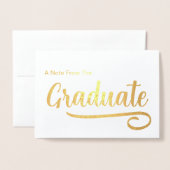 Carte Dorée Un mot du diplômé Gold (Devant avec enveloppe)