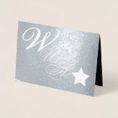 Carte Dorée Un Souhait De Noël Argent Sur Une Étoile (Devant)