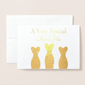 Carte Dorée Un très grand merci à l'hôtesse de la fête de douc (Devant avec enveloppe)