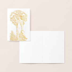 Carte Dorée Une femme qui ramasse des pommes Joyeux anniversai