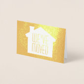 Carte Dorée Une photo Nous avons déménagé Élégant Moderne Démé (Devant)