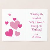 Carte Dorée Unicorn Thème Joyeux 1er Anniversaire (Intérieur)