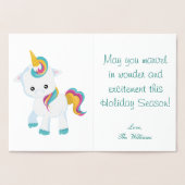 Carte Dorée Unicorn Thème Joyeux Noël (Intérieur)