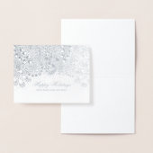 Carte Dorée Vacances d'hiver Argent et Gris Voeux de famille (Affichage)