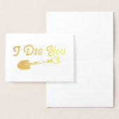 Carte Dorée Valentin Je Vous Creuse (Affichage)