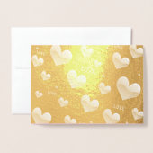 Carte Dorée Valentine's Love and Hearts, Ajouter une photo et  (Devant avec enveloppe)