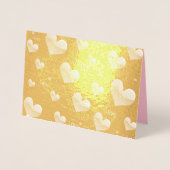Carte Dorée Valentine's Love and Hearts, Ajouter une photo et  (Devant)
