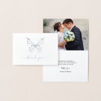 Véritable Argent Papillon Mariage photo Merci