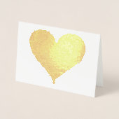 Carte Dorée véritable coeur de feuille d'or (Devant)