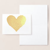 Carte Dorée véritable coeur de feuille d'or (Affichage)