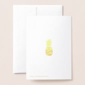 Carte Dorée VÉRITABLE feuille d'or ananas tropical merci (Derrière avec enveloppe)