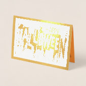 Carte Dorée Véritable Foil Abstraite BOO-tiful Happy Halloween (Devant)