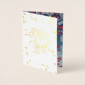 Carte Dorée Véritable Foil Holly Berries & Feuilles Vacances d (Devant)