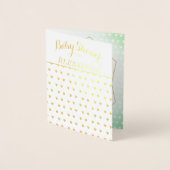 Carte Dorée Véritable Gold Foil Hearts Baby showers Bénédictio (Devant)