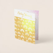 Carte Dorée Véritable Gold Foil Rainbow Baby Girl Douche Bless (Devant)