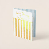 Carte Dorée Véritable huile d'or Baby shower Floral Bénédictio (Devant)