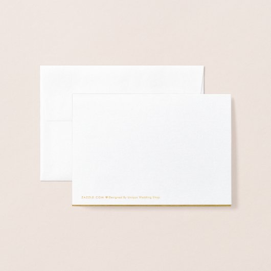 Carte Dorée VÉRITABLE Mariage de MERCI d'or | avec photo (Derrière avec enveloppe)