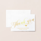 Carte Dorée VÉRITABLE Mariage de MERCI d'or | avec photo Foil (Devant avec enveloppe)