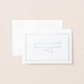 Carte Dorée Véritable Mariage en argent blanc en métal (Devant avec enveloppe)