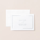 Carte Dorée Véritable Mariage en argent blanc en métal (Derrière avec enveloppe)