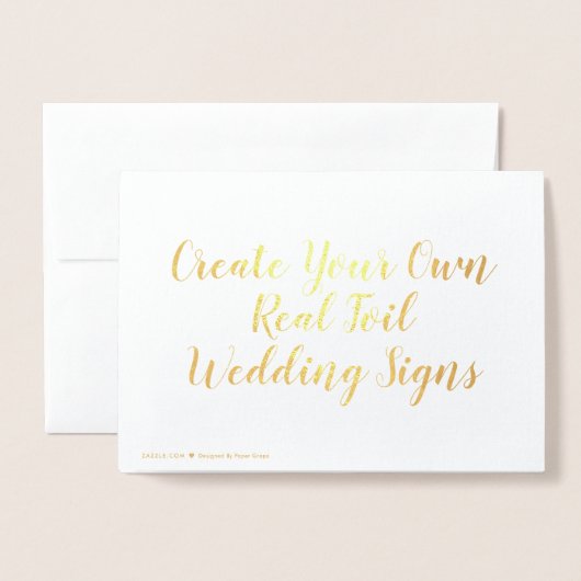 Carte Dorée VÉRITABLE Mariage Gold Foil Table Tente Card (Derrière avec enveloppe)