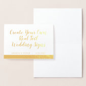 Carte Dorée VÉRITABLE Mariage Gold Foil Table Tente Card (Affichage)