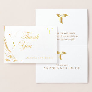 Carte Dorée VÉRITABLE Mariage MERCI or
