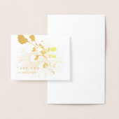 Carte Dorée Véritable MERCI à huile d'or Floral Personnalisé (Affichage)