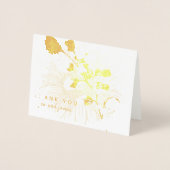 Carte Dorée Véritable MERCI à huile d'or Floral Personnalisé (Devant)