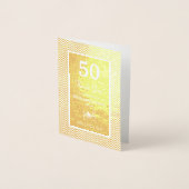 Carte Dorée Véritable Motif Gold Foil 50e Anniversaire Merci (Devant)