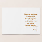 Carte Dorée Verset Bible Arbre de Noël (Intérieur)