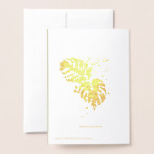 Carte Dorée Vert de Noël tropical avec Feuilles de palmier d'o (Derrière avec enveloppe)