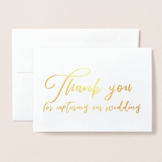 Carte Dorée Vidéographe mariage Merci (Devant avec enveloppe)