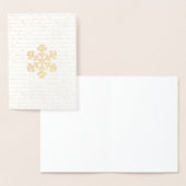 Carte Dorée Vintage français Script Snowflon Noël (Affichage)