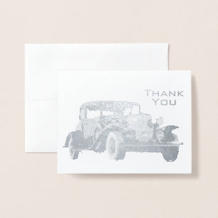 Carte Dorée Vintage vieux classique voiture Masculine Merci