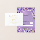 Carte Dorée Violettes violettes violettes élégantes Floral Ann (Affichage)