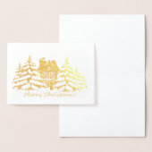 Carte Dorée Vœux de Noël joyeux (Affichage)