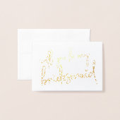 Carte Dorée VOUS ÊTES MON BRIDESMAID à la main lettré moderne (Devant avec enveloppe)