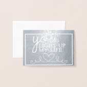 Carte Dorée Vous Illuminez Ma Vie Sur Argent (Devant avec enveloppe)