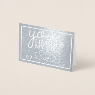 Carte Dorée Vous Illuminez Ma Vie Sur Argent