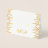 Carte Dorée Vrai or Joyeux Noël et Bonne Année (Devant)