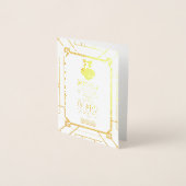 Carte Dorée Vrai or Joyeux Noël et Joyeux Jour de l'An Script (Devant)