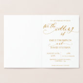 Carte Dorée Whimsical Elegant Script Monogram Mariage (Intérieur)