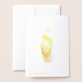 Carte Dorée Whimsical Love Script | Bride & Groom Heart Shower (Derrière avec enveloppe)