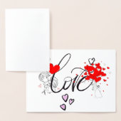 Carte Dorée Whimsical Love Script | Bride & Groom Heart Shower (Affichage)