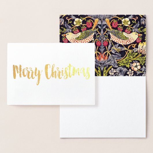 Carte Dorée William Morris Strawberry Thief Floral Art nouveau (Affichage)